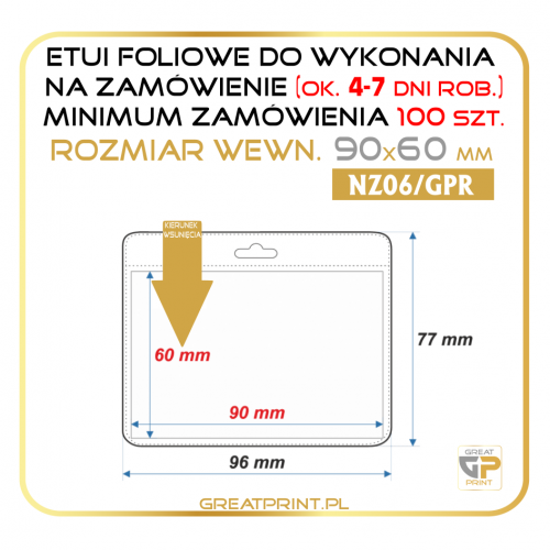 NZ06/GPR - Etui poz. 100 szt. (90x60) FOLIA 