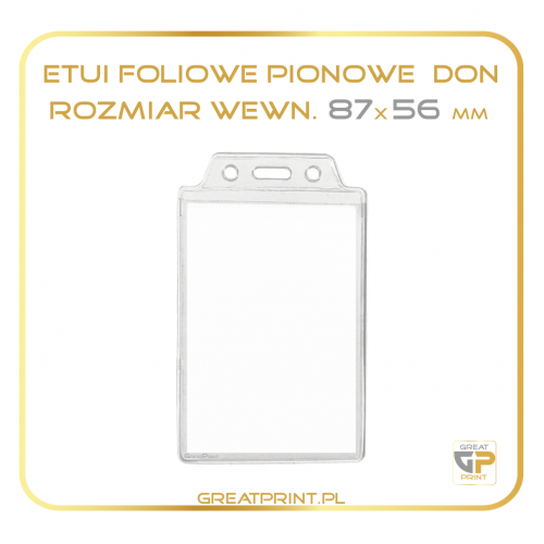 Identyfikator Pionowy - DON (90x56) FOLIA