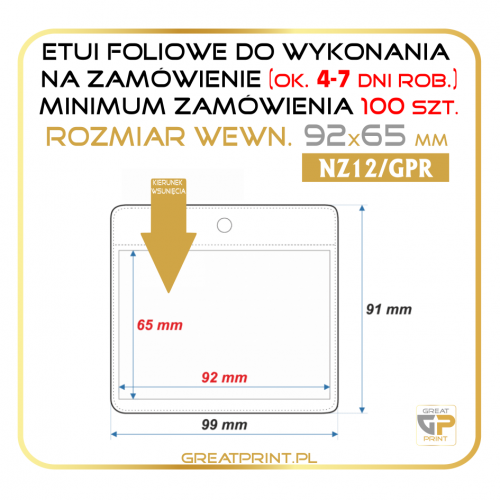 NZ12/GPR - Etui poz. 100 szt. (92x65) FOLIA