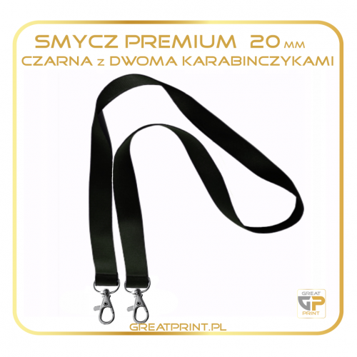 Smycz 20mm z DWOMA karabińczykami