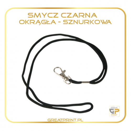 Smycz okrągła sznurkowa CZARNA