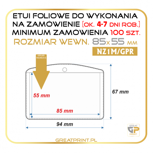 NZ1M/GPR - Etui poz. 100 szt. (85x55) FOLIA