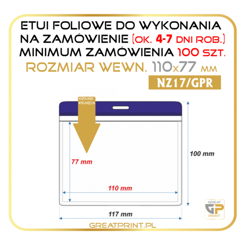 NZ17/GPR - Etui poz. 100 szt. (110x77) FOLIA