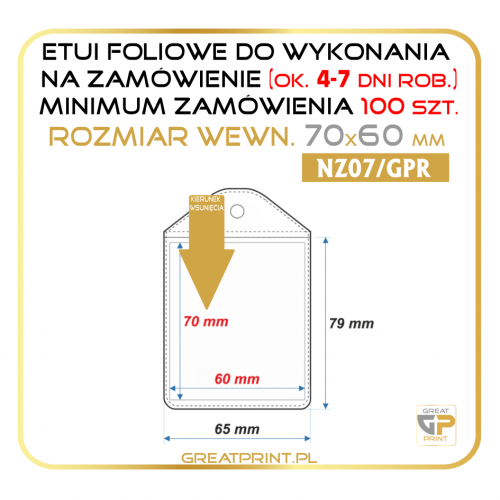 NZ07/GPR - Etui pion. 100 szt. (70x60) FOLIA