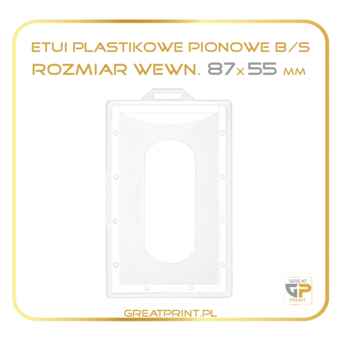 Identyfikator Pionowy b/s (87x55) PLASTIK