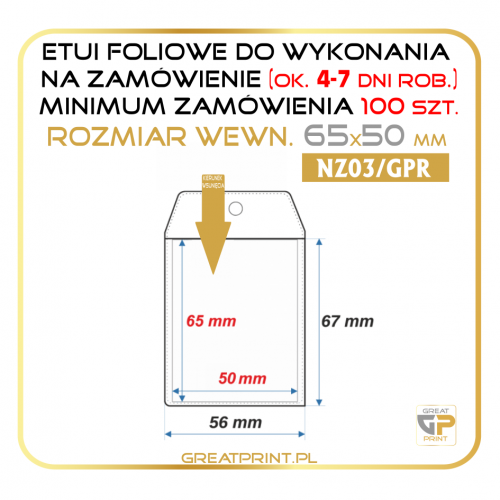 NZ03/GPR - Etui pion. 100 szt. (65x50) FOLIA