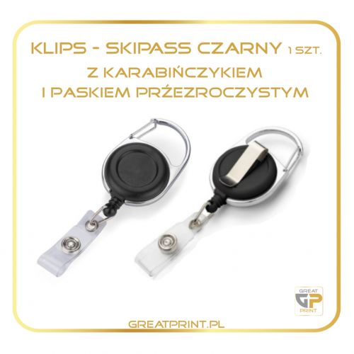 Klips SKIPASS z karabińczykiem