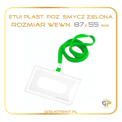 Identyf. Poz. Smycz zielona (87x55) PLASTIK