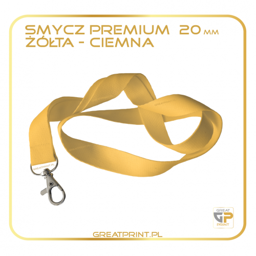 Smycz 20mm ŻÓŁTA CIEMNA
