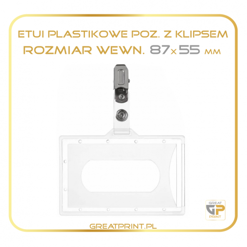 Identyfikator Poz. z klipsem (87x55) PLASTIK