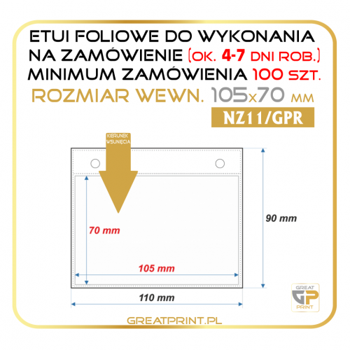 NZ11/GPR - Etui poz. 100 szt. (105x70) FOLIA