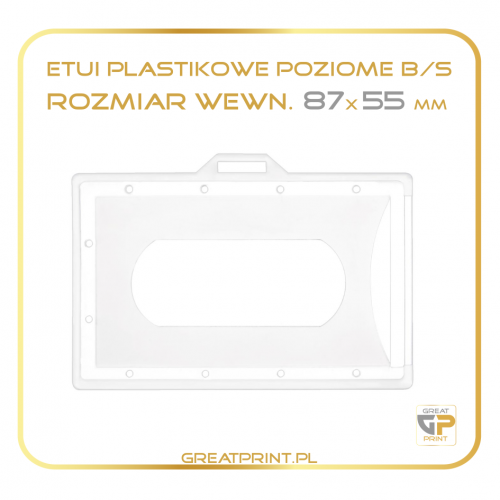 Identyfikator Poziomy b/s (87x55) PLASTIK