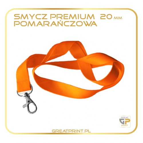 Smycz 20mm POMARAŃCZOWA