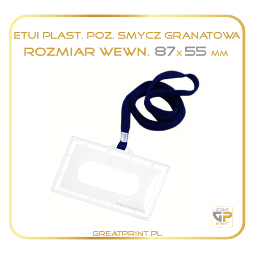 Identyf. Poz. Smycz granatowa (87x55) PLASTIK