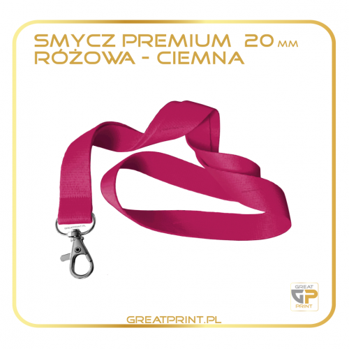 Smycz 20mm RÓŻOWA CIEMNA