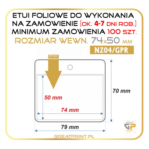 NZ04/GPR - Etui poz. 100 szt. (74x50) FOLIA