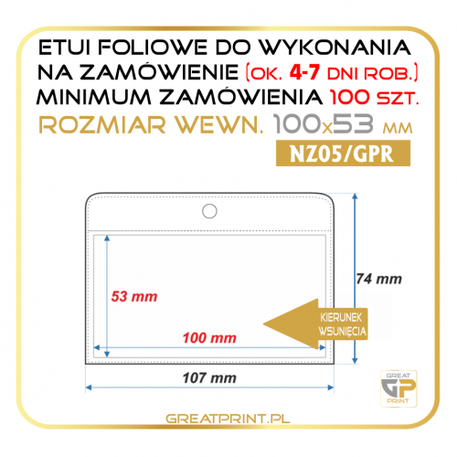NZ05/GPR - Etui poz. 100 szt. (100x53) FOLIA