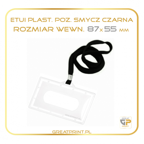 Identyf. Poz. Smycz czarna (87x55) PLASTIK