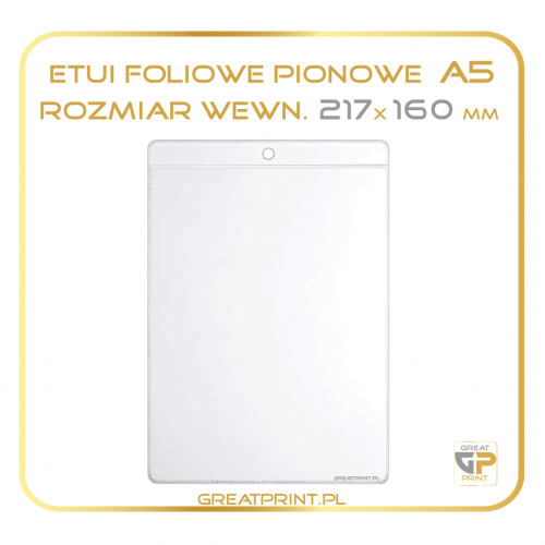 Identyfikator Pionowy - A5 (220x160) FOLIA WZMOCNIONA