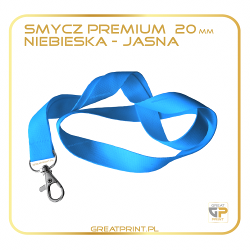 Smycz 20mm NIEBIESKA JASNA