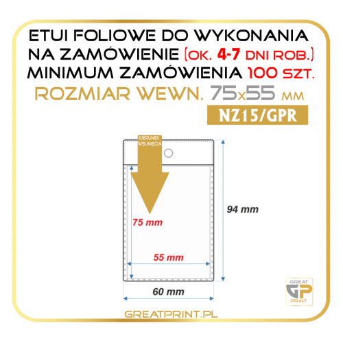 NZ15/GPR - Etui poz. 100 szt. (75x55) FOLIA 