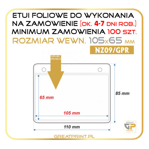 NZ09/GPR - Etui poz. 100 szt. (105x65) FOLIA